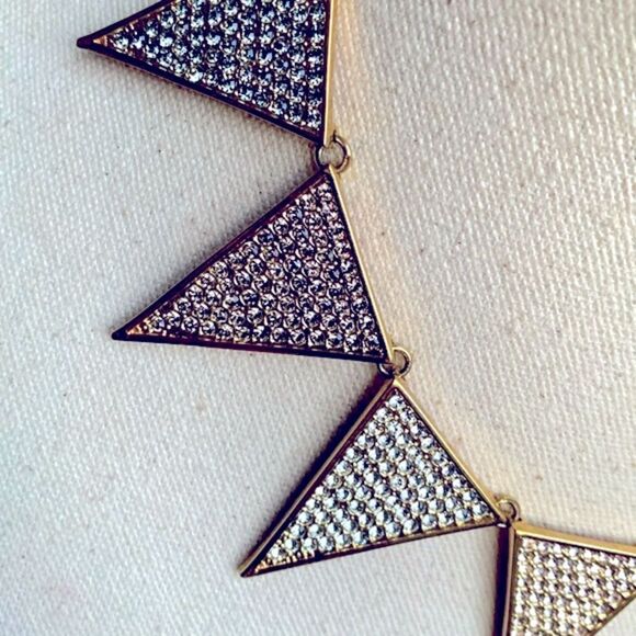 Spectacular Eddie Borgo Ombré Pavé Triangle Collar Flat Choker Necklace - Picture 5 of 11